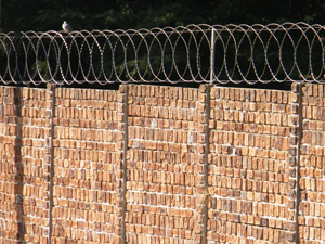 Flat wrap razor wire on a boundary wall